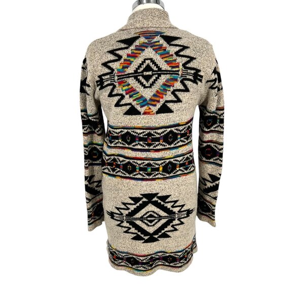 Northern Angel Anthropologie Aztec Southwest Cardigan Sweater Beige Size Small - Picture 7 of 9
